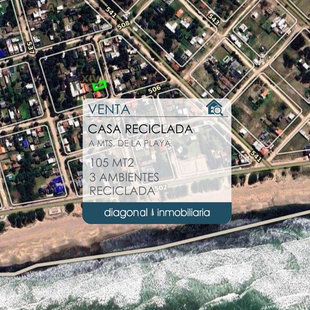 Venta casa reciclada a metros de la playa Quequén – 3 Ambientes | 105 Mts.