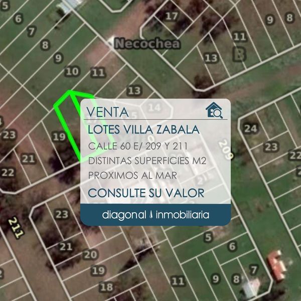 📍 Lotes en Venta | Villa Zabala | Calle 60 e.209 y 211| Zona Camping «Las Grutas» Próximos al Mar. Distintas Superficies m2.
